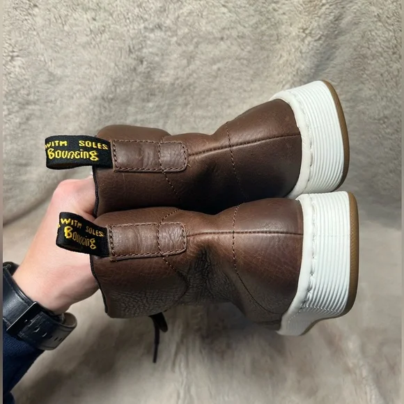Dr Martens Rigal Leather Mid Boots AirWair Brown Womens US size 6 - Picture 5 of 8